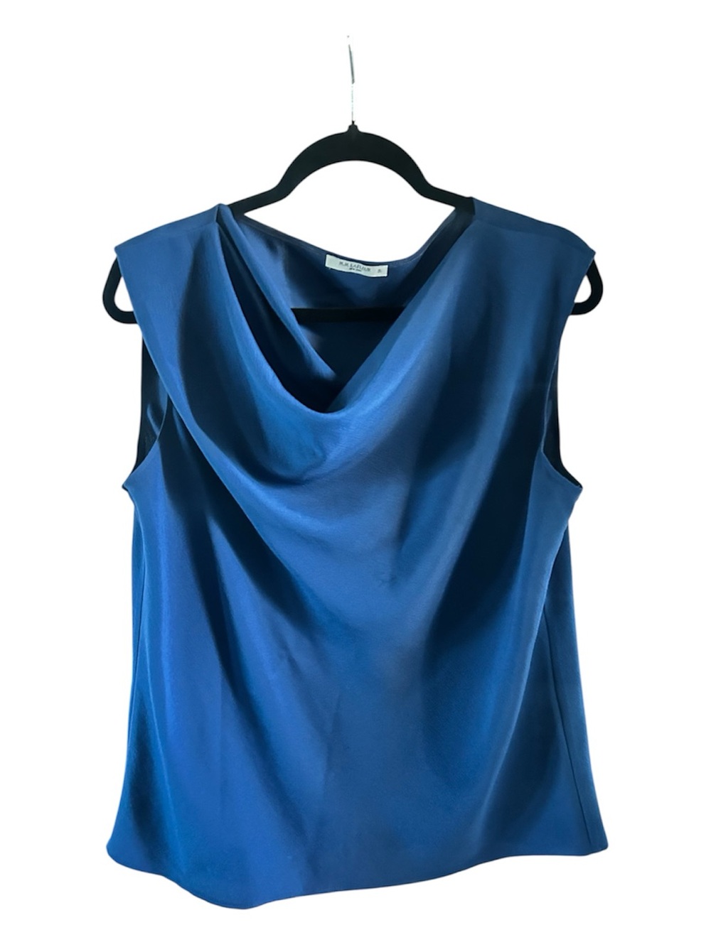 M.M.LaFleur XL Cobalt Blue Sleeveless Cowl Neck Blouse Career Travel